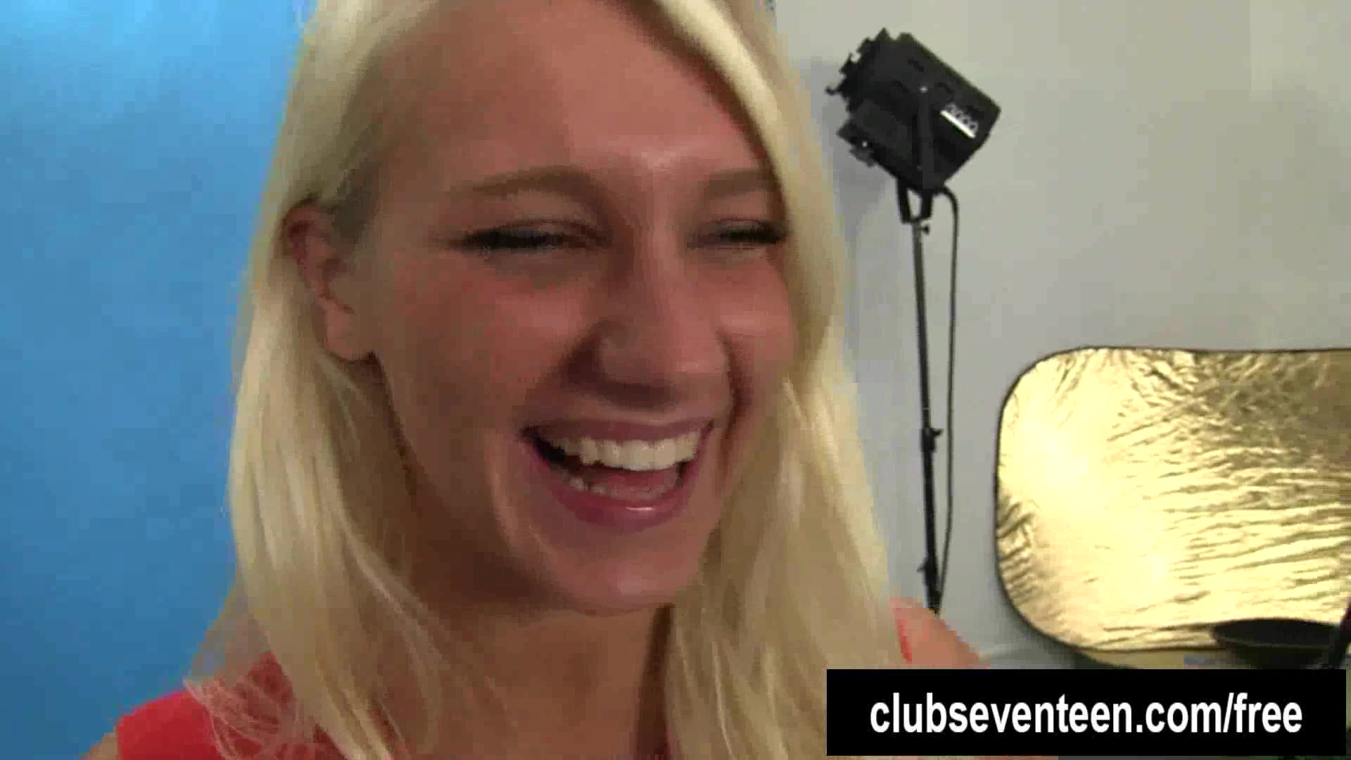 Busty blonde teen 18+ Sara posing