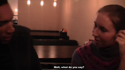 Hotty sucks for cash in a restaurant