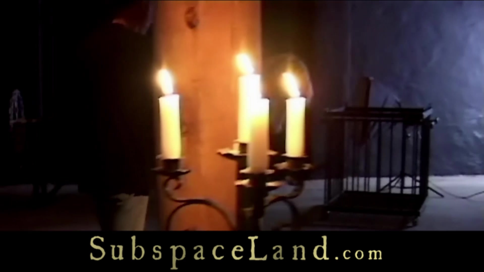 Bondage blonde serf in basement bdsm
