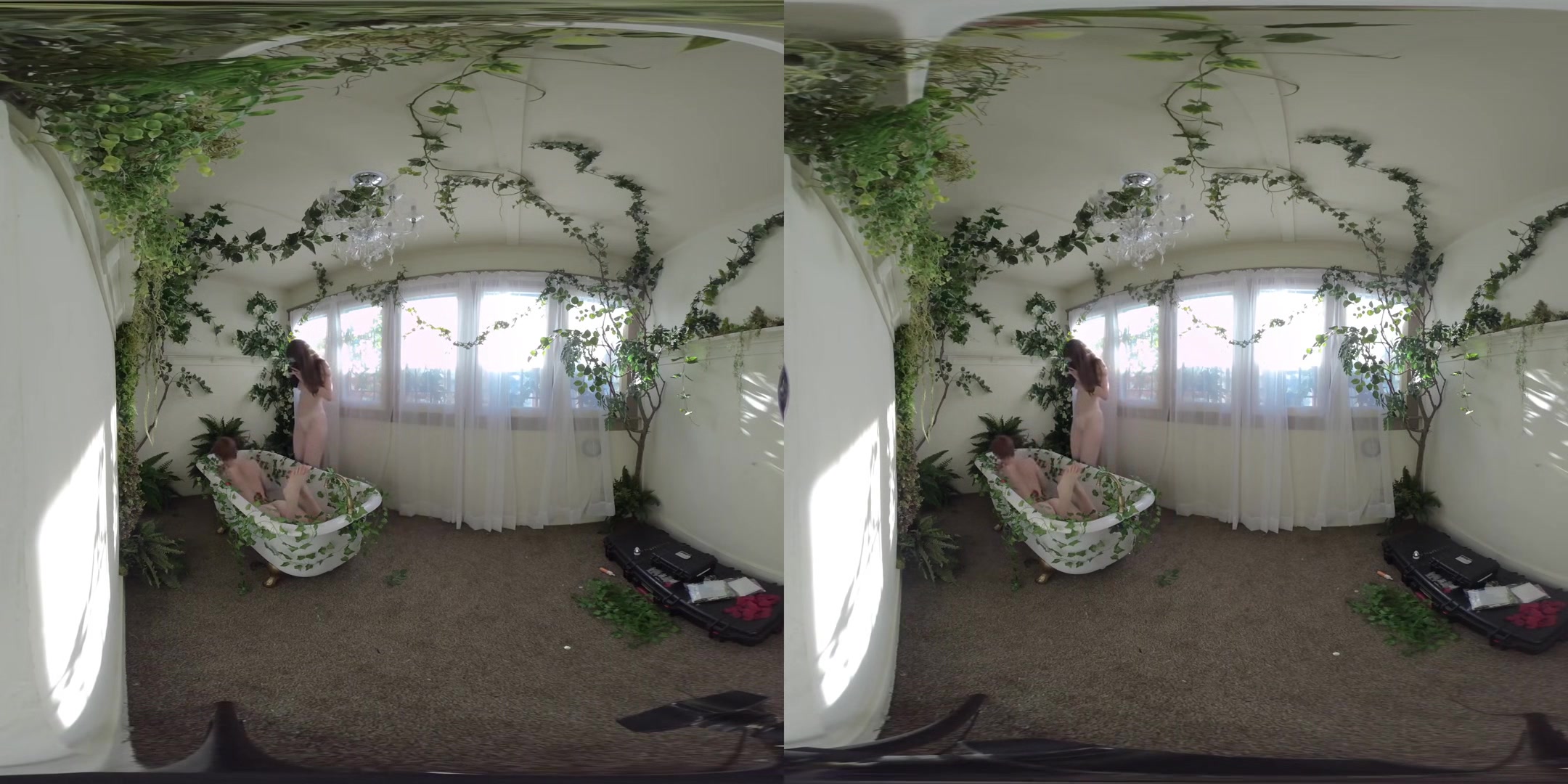 Garden Bath - Two Beautiful Babes Teasing 3D Porn