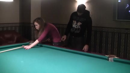 Woman with tiny whoppers fuck at pool