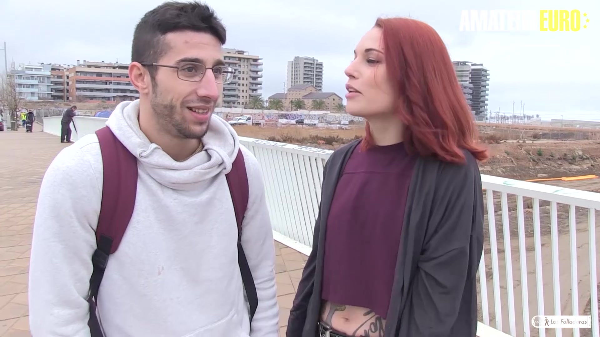 AMATEUR EURO - Amateur Guy Indulge In Hot 3way Sex With Big Booty Spanish Babe And Her Guy