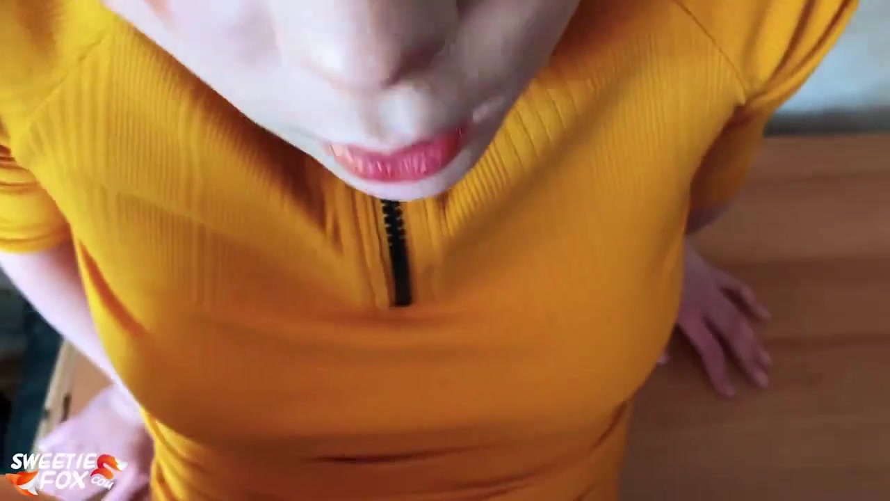 Babe Deepthroat And Cowgirl On Dick In Yellow Dress And Torn Tights