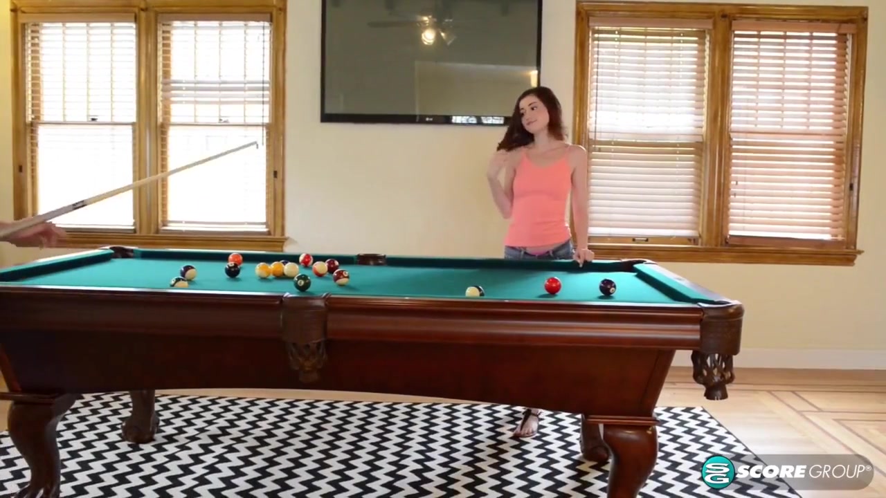 Rides A Cock On Top Of A Pool Table - Hailey Little And Little Cock