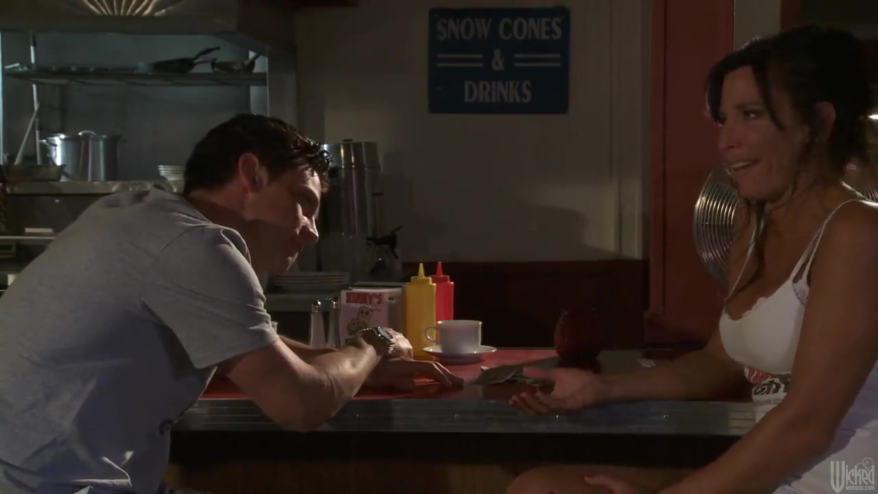 Lonely MILF Lezley Zen has sex at a local bar