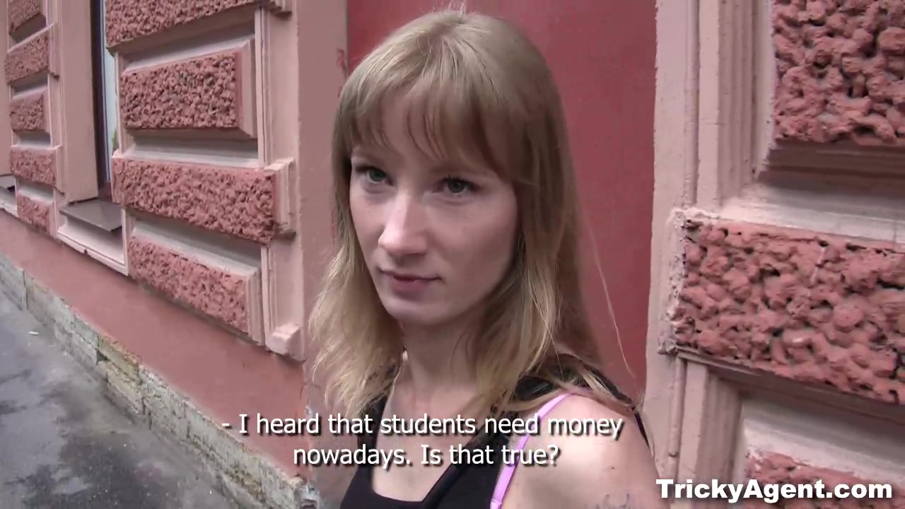 A golden-haired student 18+ is looking for some money!