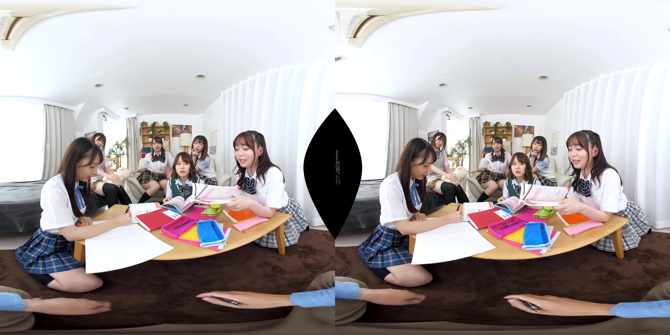 Harem VR: Toe Licking, Thigh Licking, Nipple Licking, Drooling Creampie Sex with 6 Schoolgirls! - Japanese Reverse Gangbang