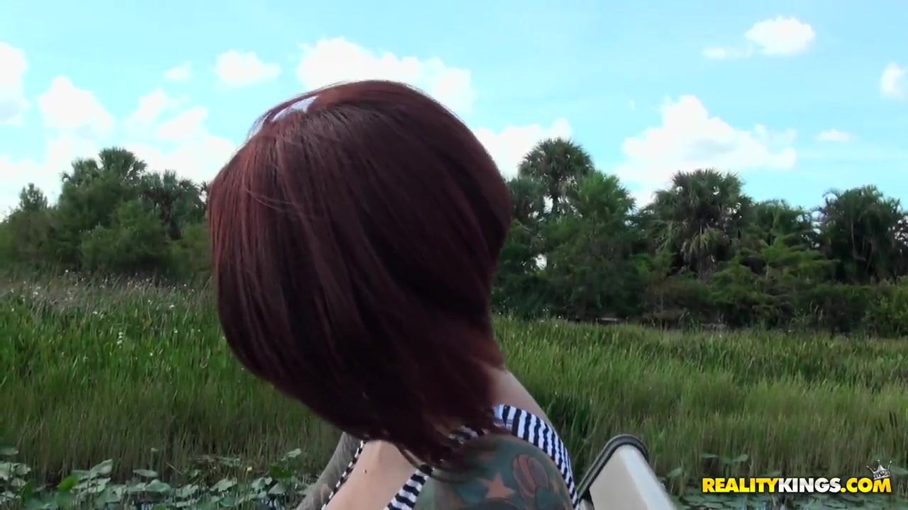 Busty Mila Treasure strips and blows cock outdoor