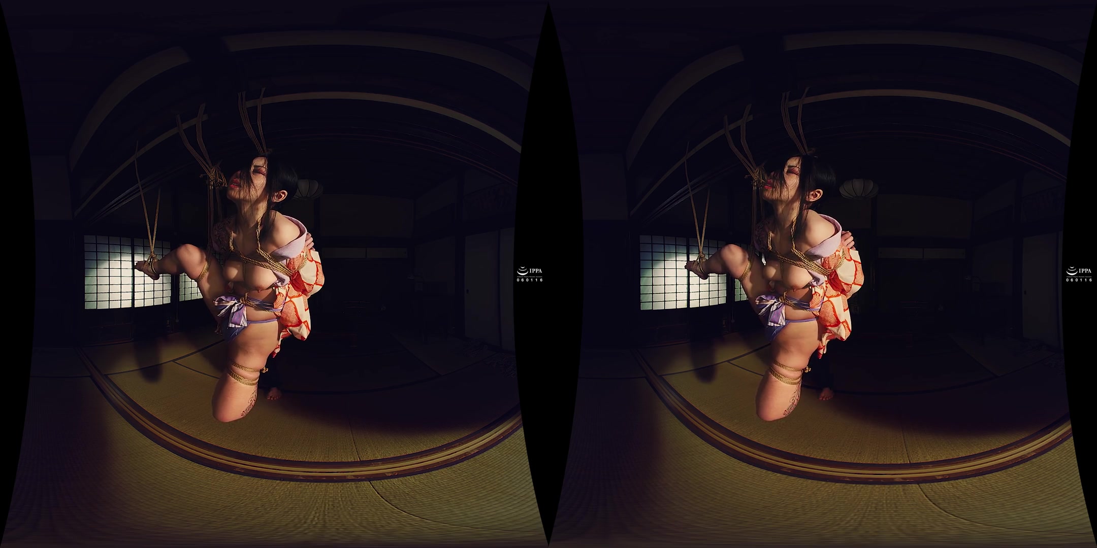 Bondage VR: Binding Her Thighs and Legs; Traditional Japanese Rope Bondage Shibari 3D VR