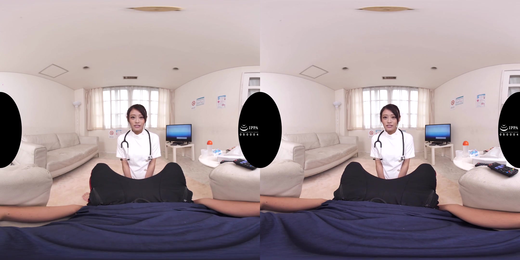 Nurse in White Gloves in the Fertility Clinic; Busty Japanese Babe Nurse Fetish