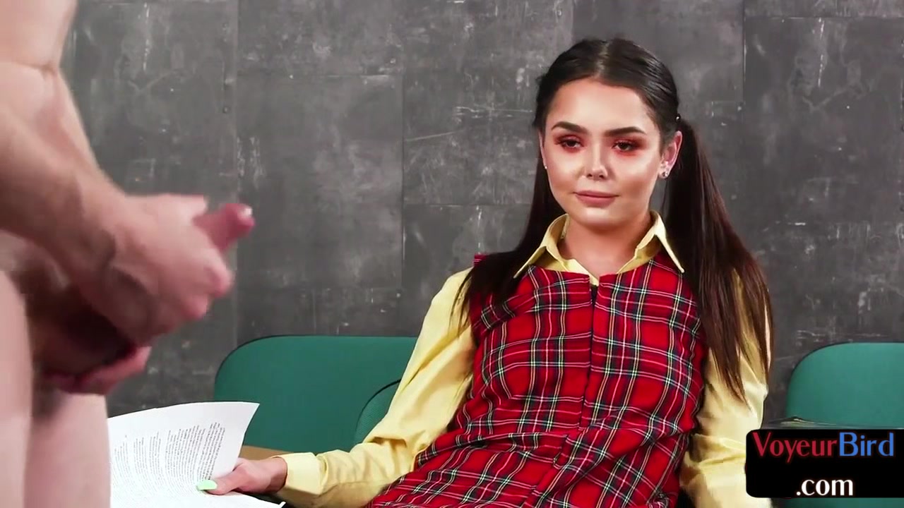 CFNM college uniform GF teases professor who jerks