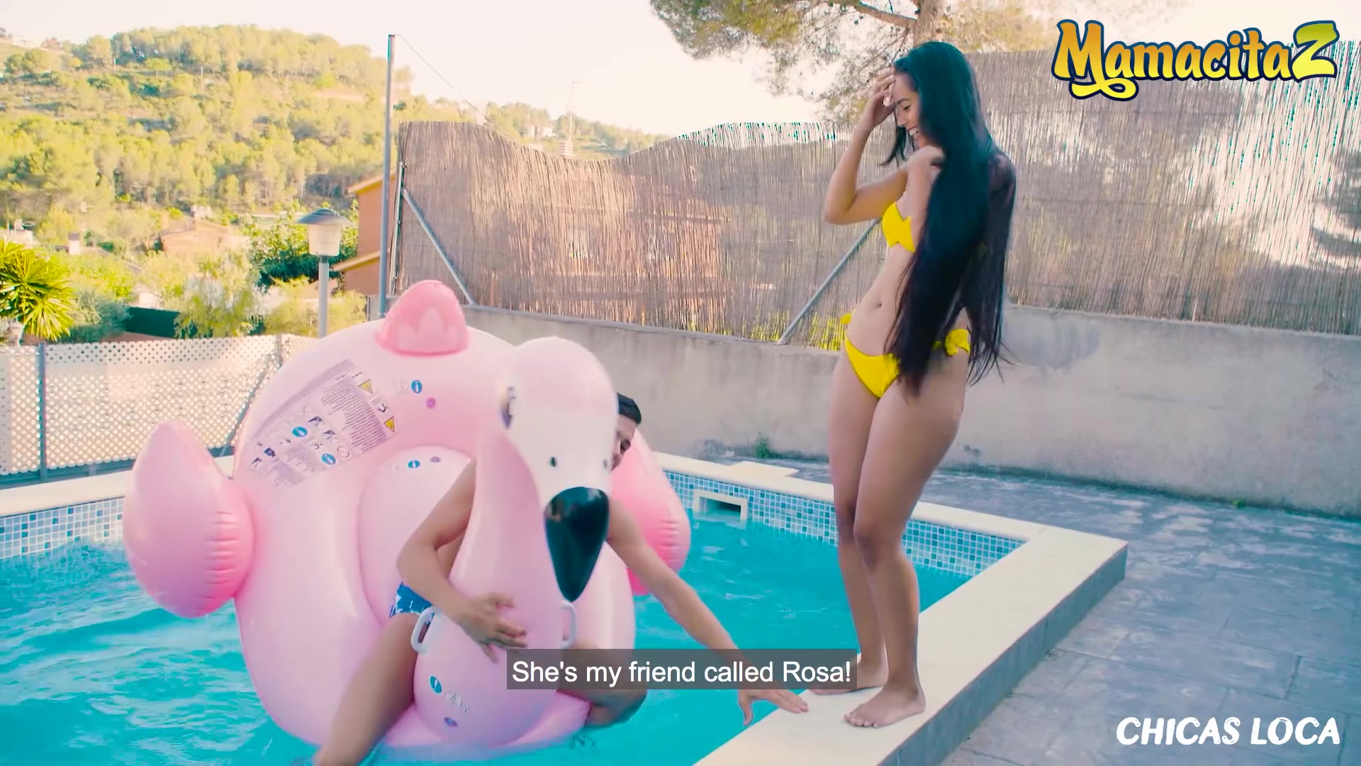 MAMACITAZ - Big Ass Latina Babe Outdoor Pool Sex with a Big Dick