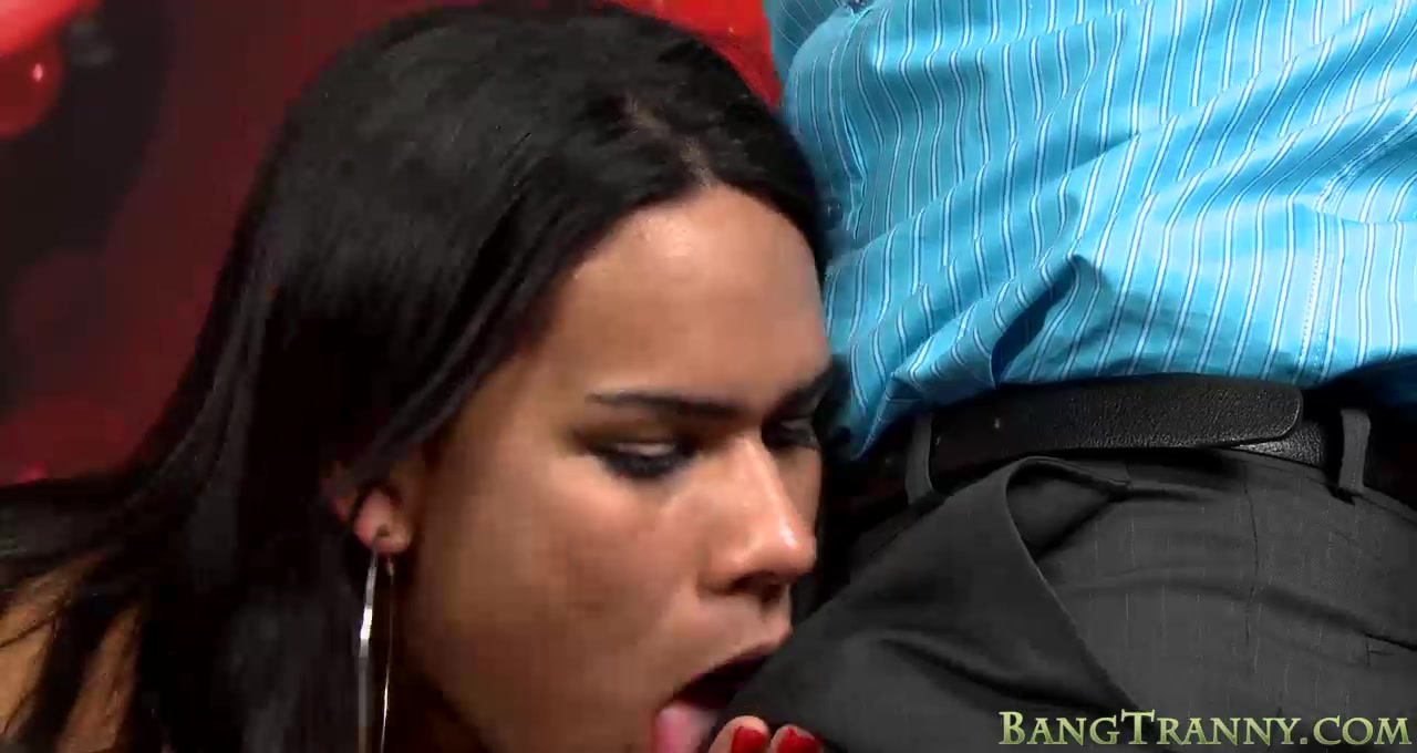 Kinky shemale Nina Lins asshole rammed by hard man meat