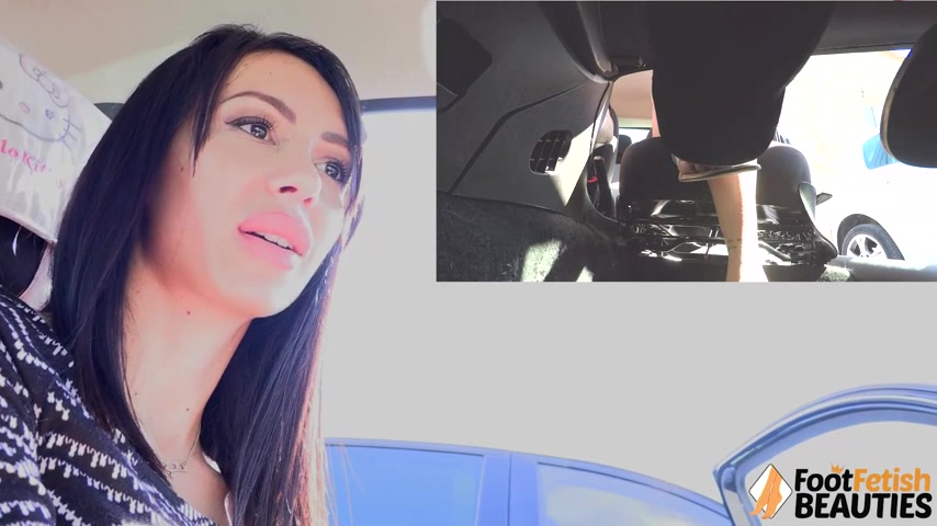 Gorgeously seductive Daniela pumping the car pedals for you