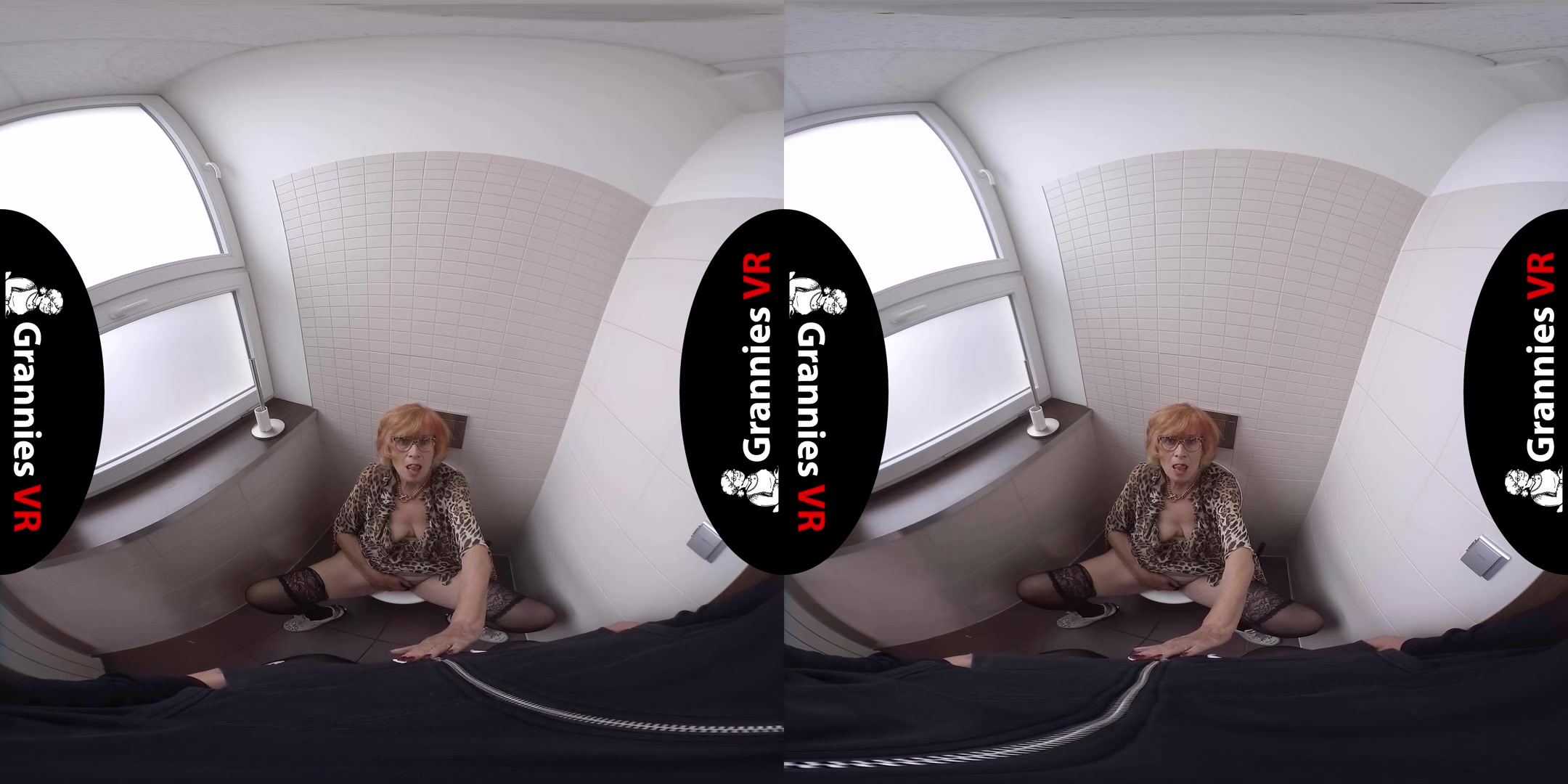 Lady Cruela - Blowjob in Restroom; Redhead Busty GILF Blowjob