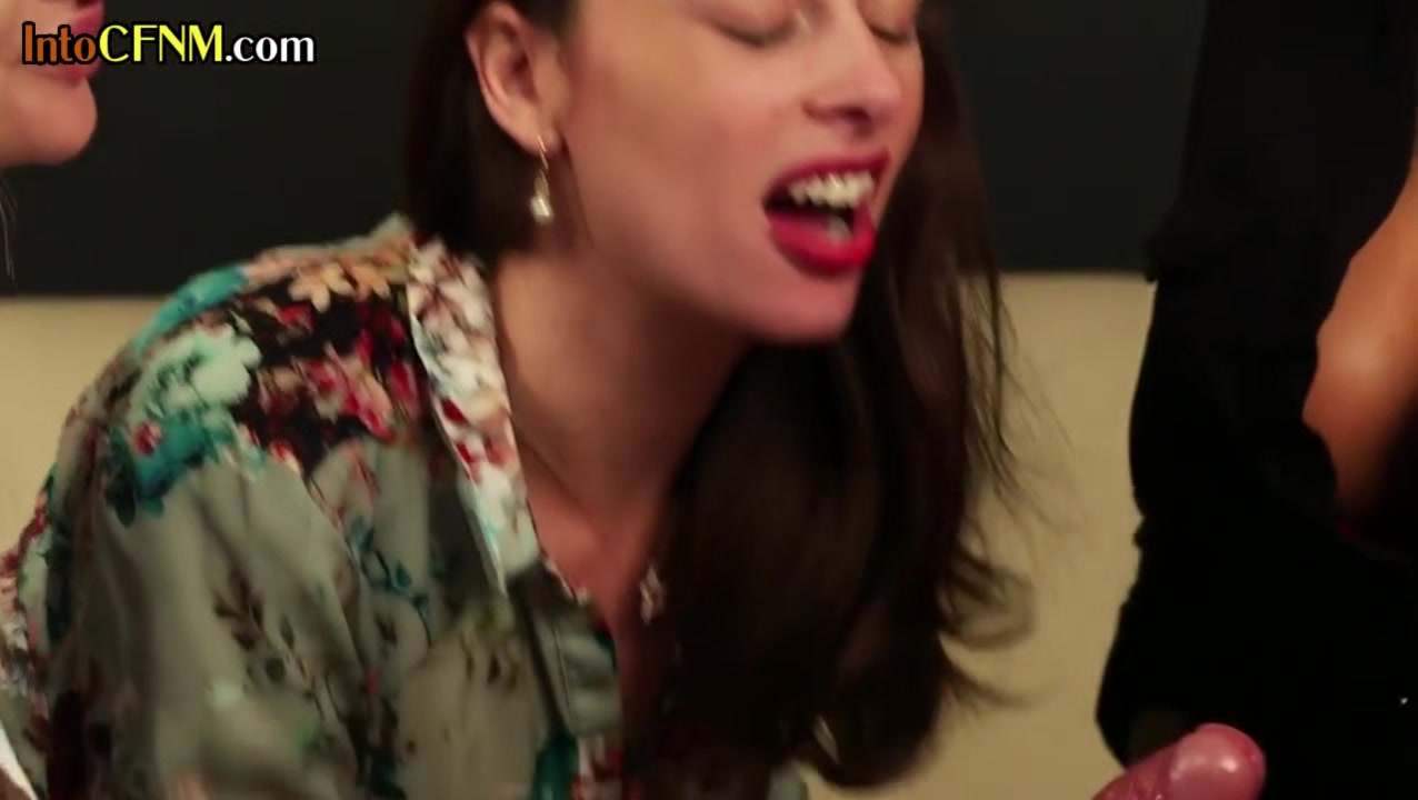 CFNM classy dominas suck and jerk cock in group session