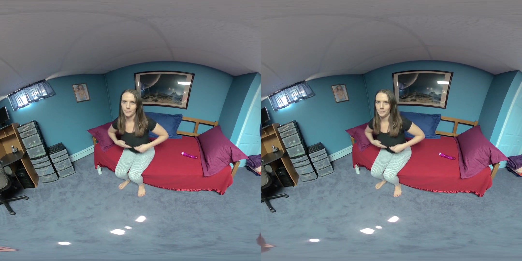 Curvy cutie Alisha Adams fucks her twat with a big pink dong - Amateur Brunette Solo Masturbation VR
