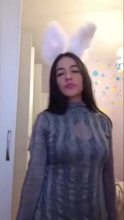 Cute teenage girl trying to show off her body in tight dress - teen 18+ strip