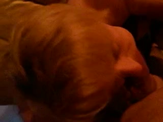 Horny wife stretching her mouth on my fat rod