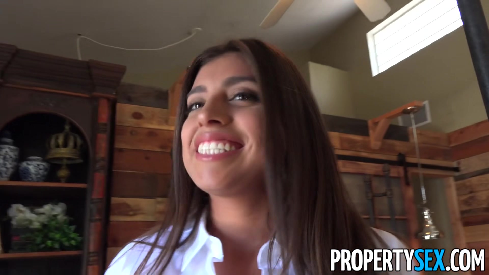 Busty Real Estate Agent With Huge Natural Tits Bangs Homeowner