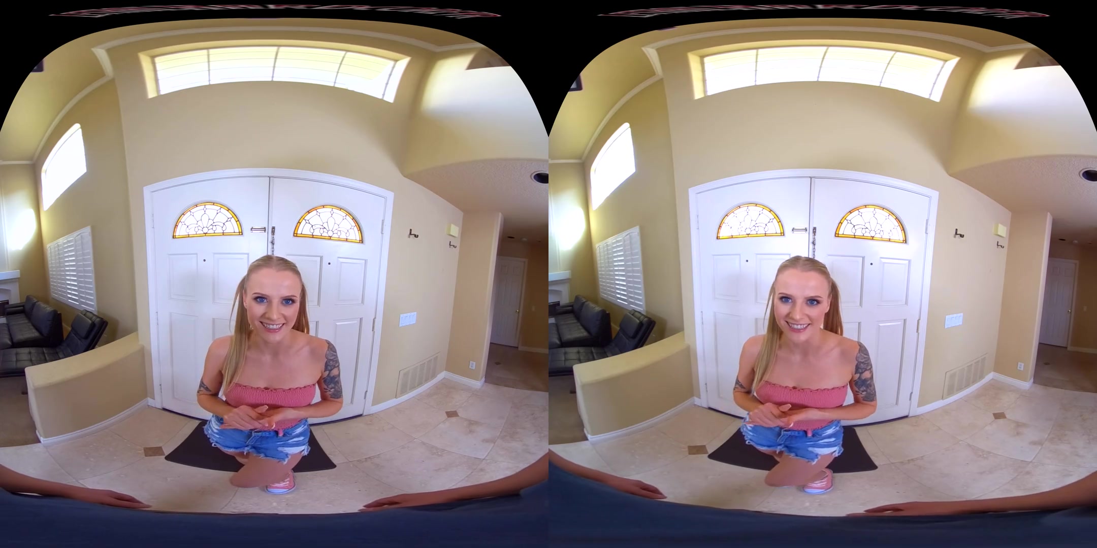 Dating App Hookup - Hot Blonde teen 18+ on the Couch