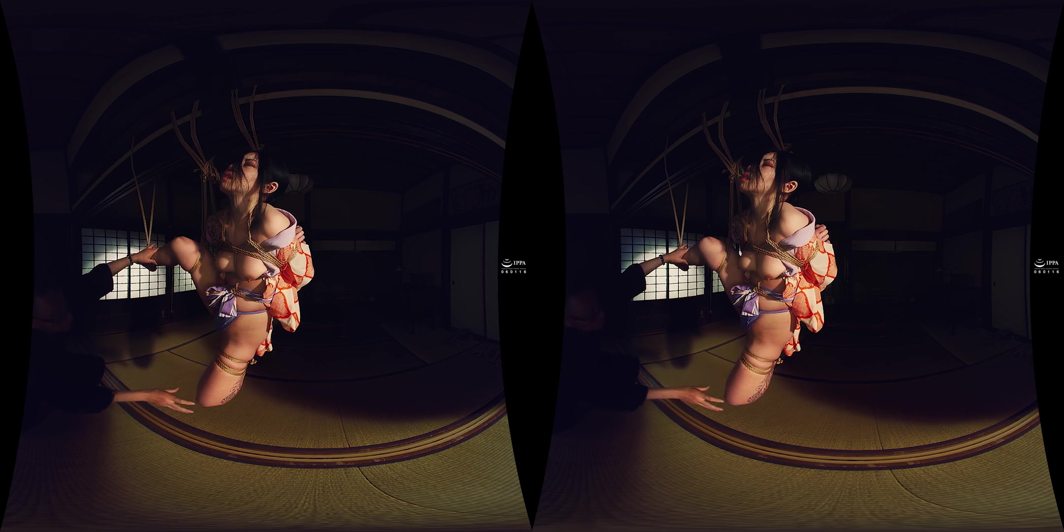 Bondage VR: Binding Her Thighs and Legs; Traditional Japanese Rope Bondage Shibari 3D VR