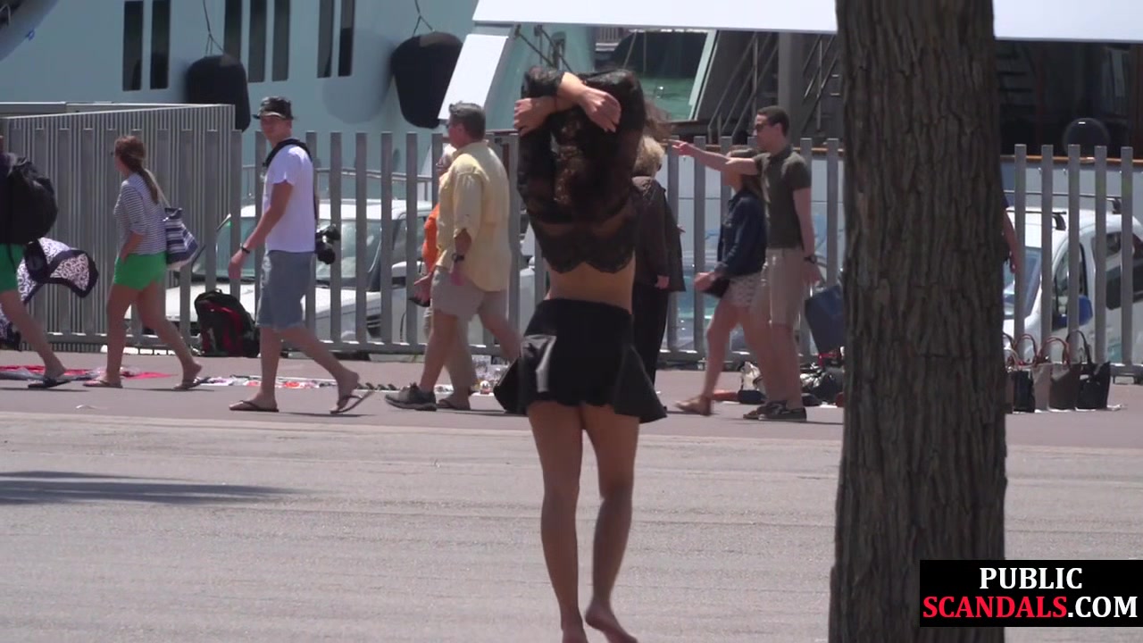 Humiliated european public nudity and kinky spanking