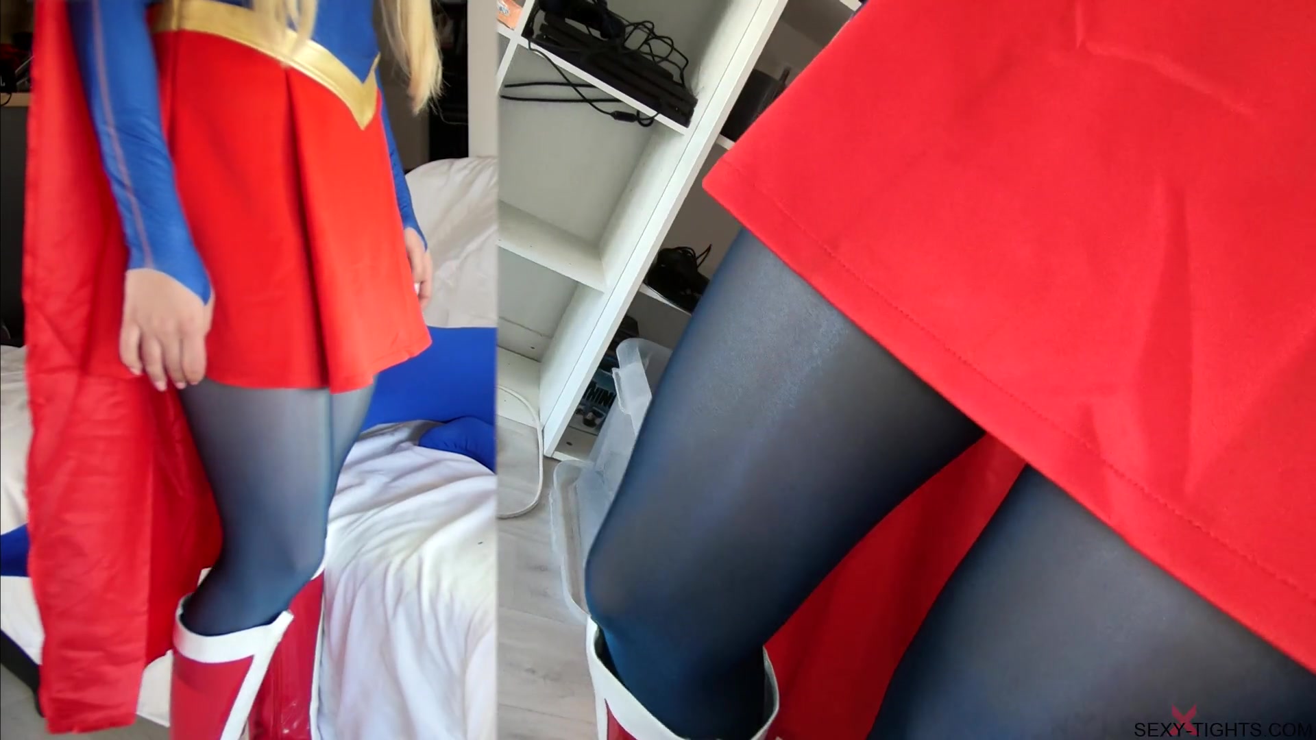 157 Gabi Gold Is Supergirl Fucked With Blue Nylon - Sex Movies Featuring Sexy Tights