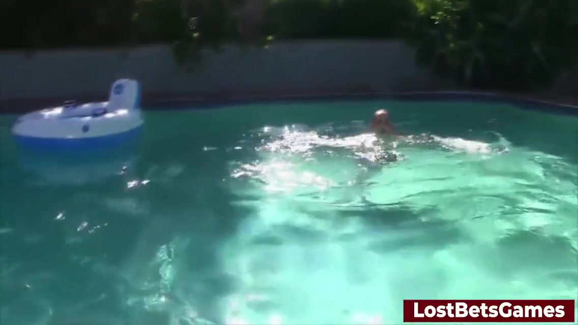 Three Friends By The Pool Playing A Naughty Strip Wiffleball Game 10 Min - Aften Opal And River Fox
