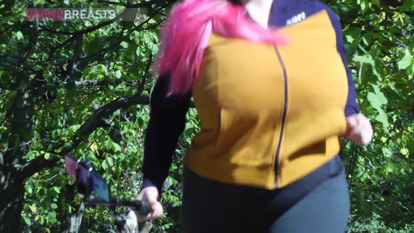 Candy Running Topless Outside
