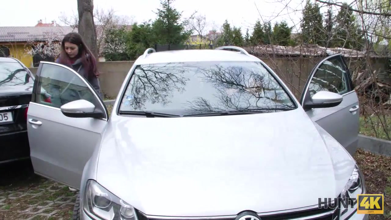 HUNT4K. Couple has no money for car so why teen 18+ redhead undresses