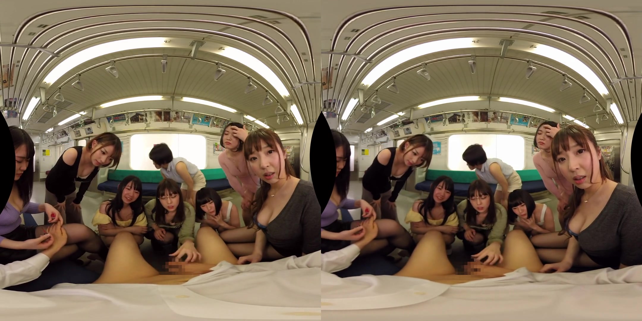 You Accidentally Boarded the Ladies-Only Train Car; Reverse Gangbang CFNM with Japanese Babes
