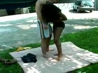 young dark sheboy sucks White men cock In Front Of house Then hammers