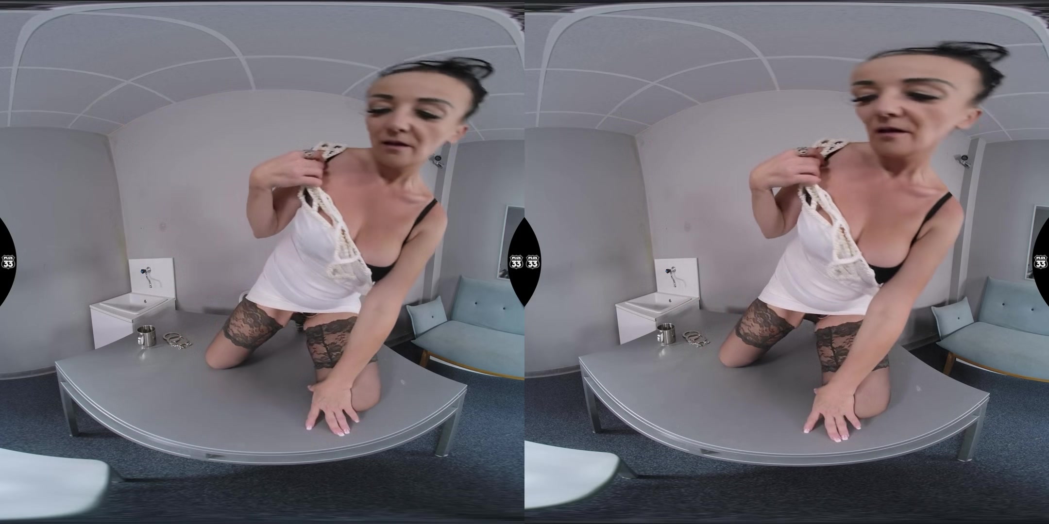 Watch Me Please; Mature Brunette Interrogation - SexLikeReal