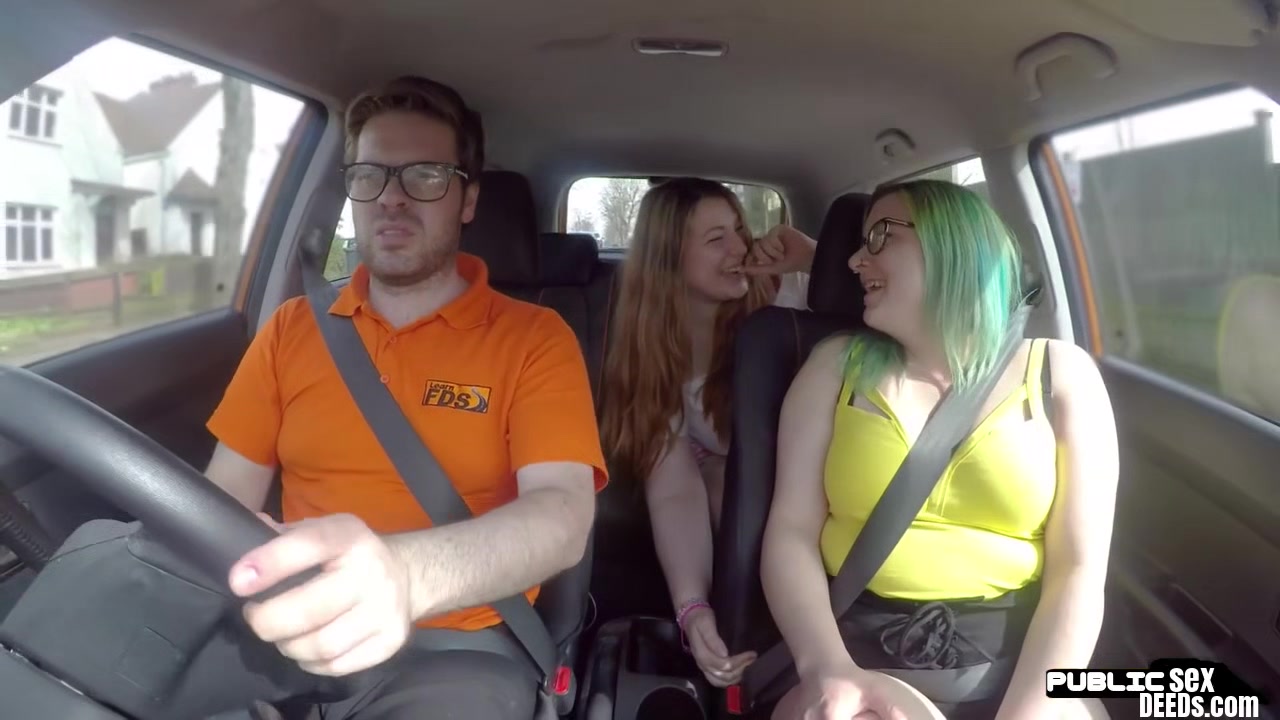 Bigass curvy BJ chick fucked in car by driving tutor