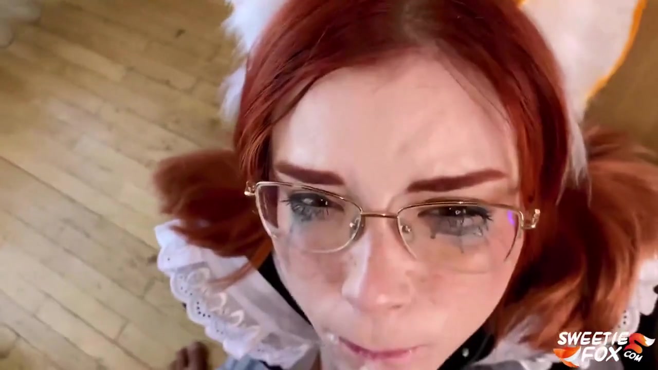 Deep Sloppy Blowjob From Sweetie Fox In School Uniform - Cum On Glasses