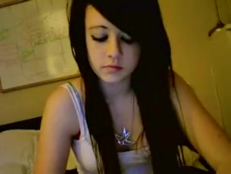 Pretty young lady feels alone and filmed for us her tits