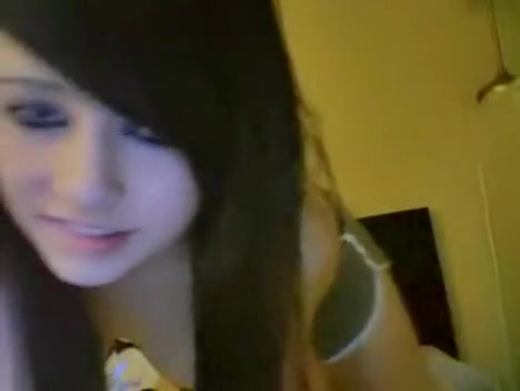 Pretty young lady feels alone and filmed for us her tits