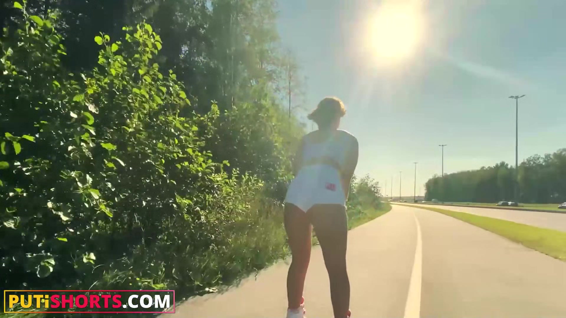 Hot Croatian Babe Slut In White Shorts Gets Her Ass Clapped!