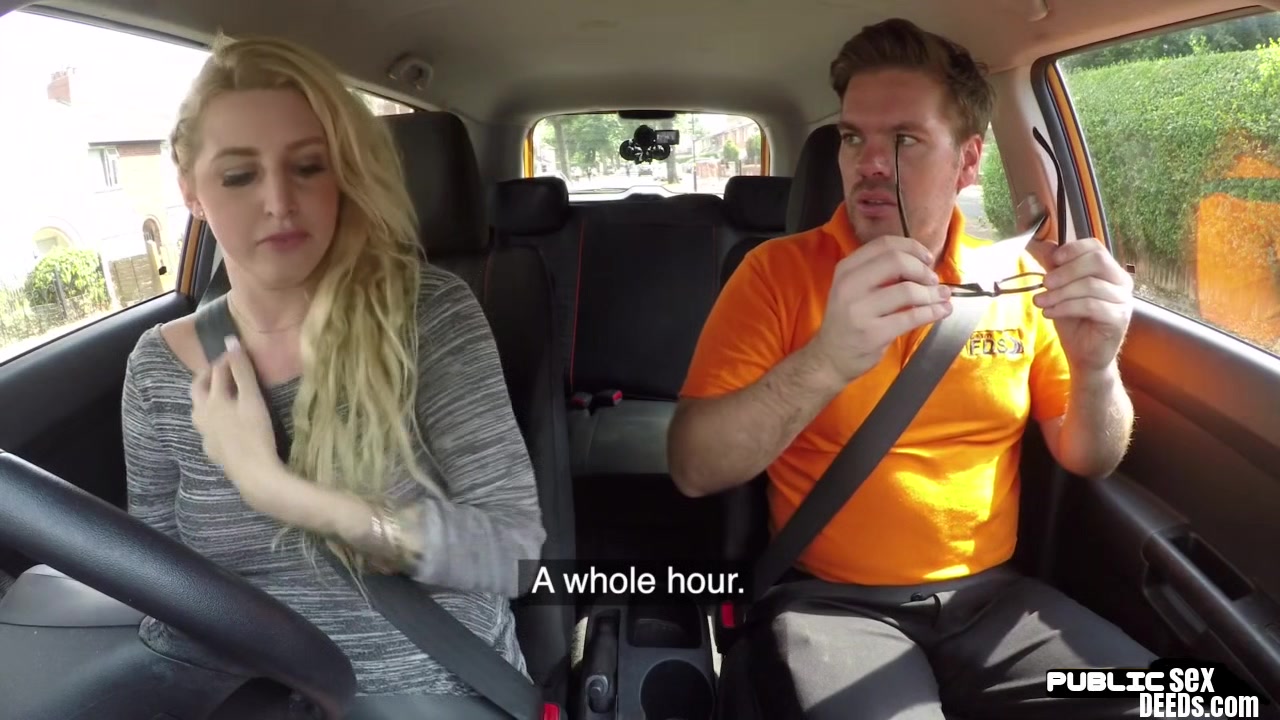 Thick public brit rides driving instructors