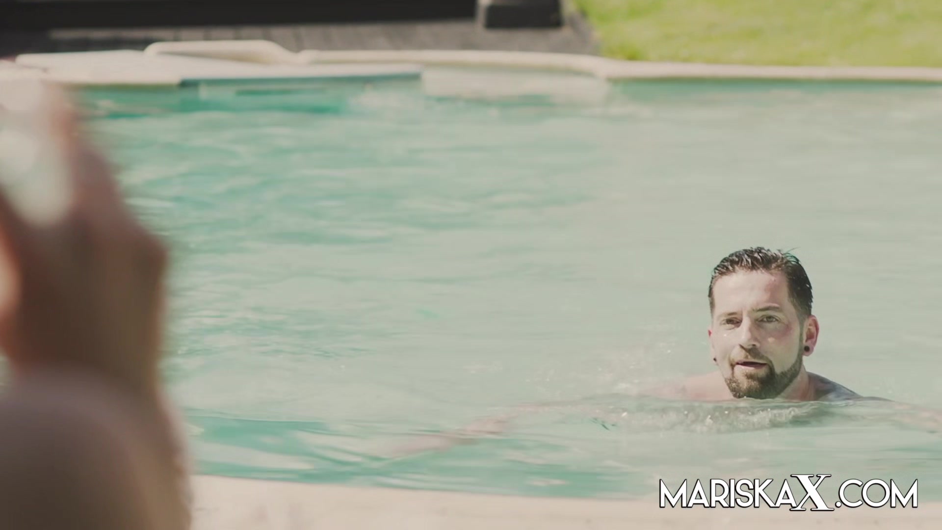 MARISKAX Elena Black rides a hard cock out by the pool