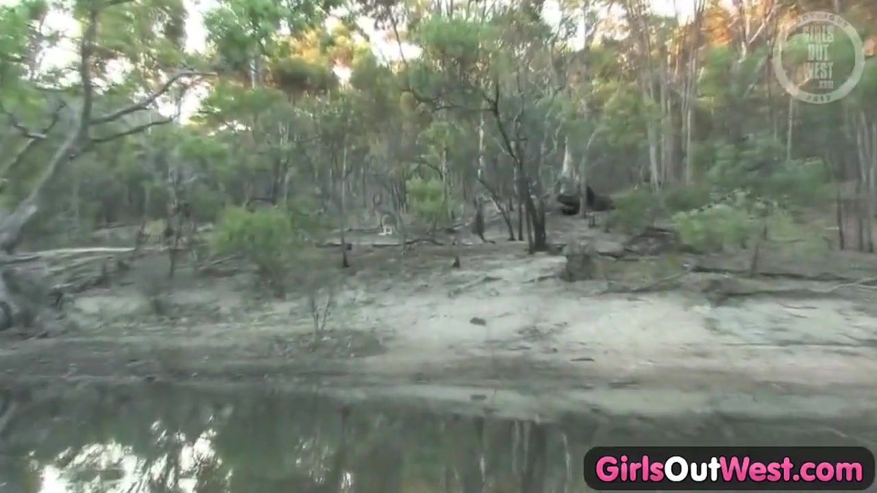Hairy Australian girl masturbating with a dildo