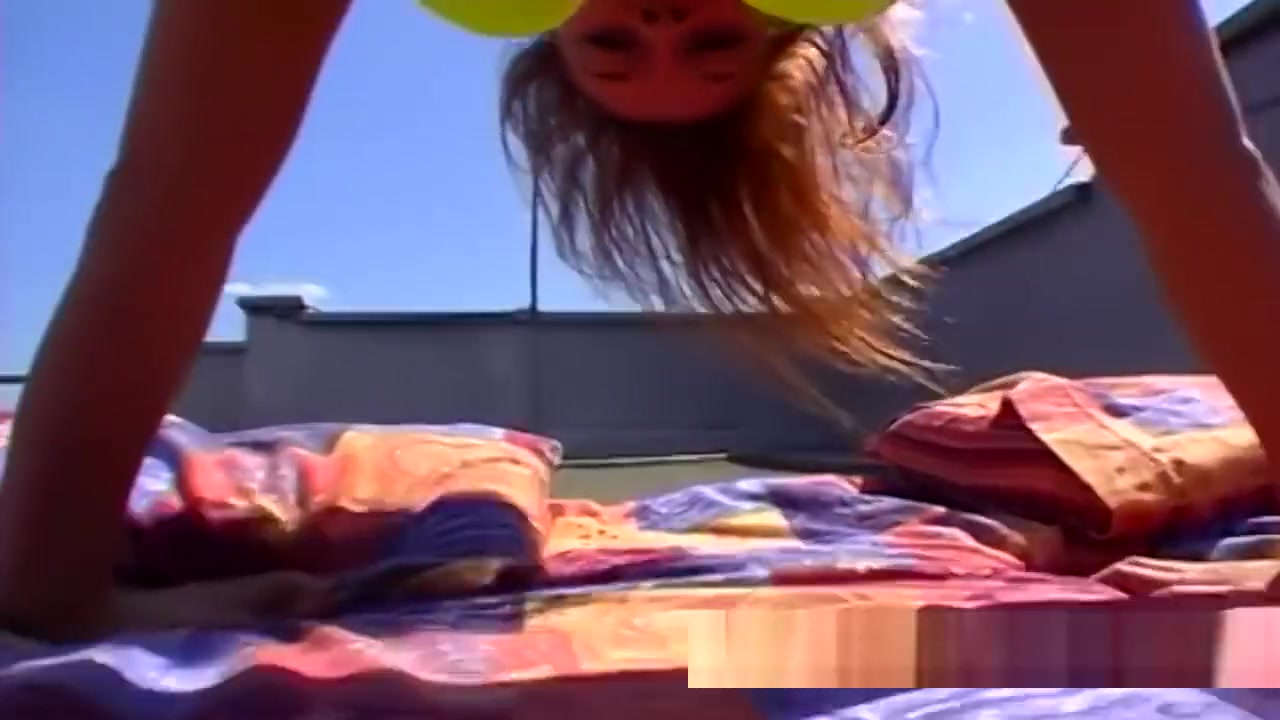 teen 18+ redhead outdoor anal on a rooftop