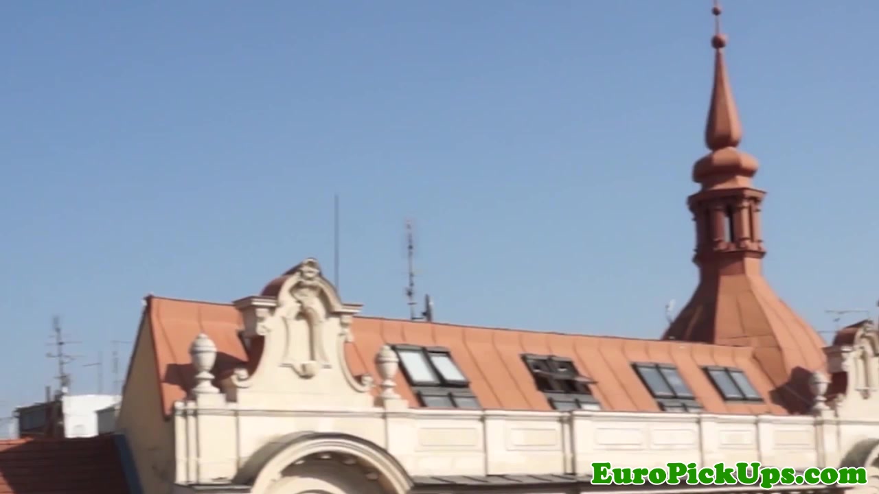 Busty euro amateur gets tits sprayed with cum