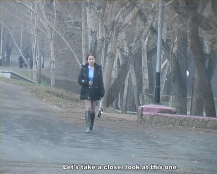 Redhead student 18+ sucks on the banks of the river for all to watch