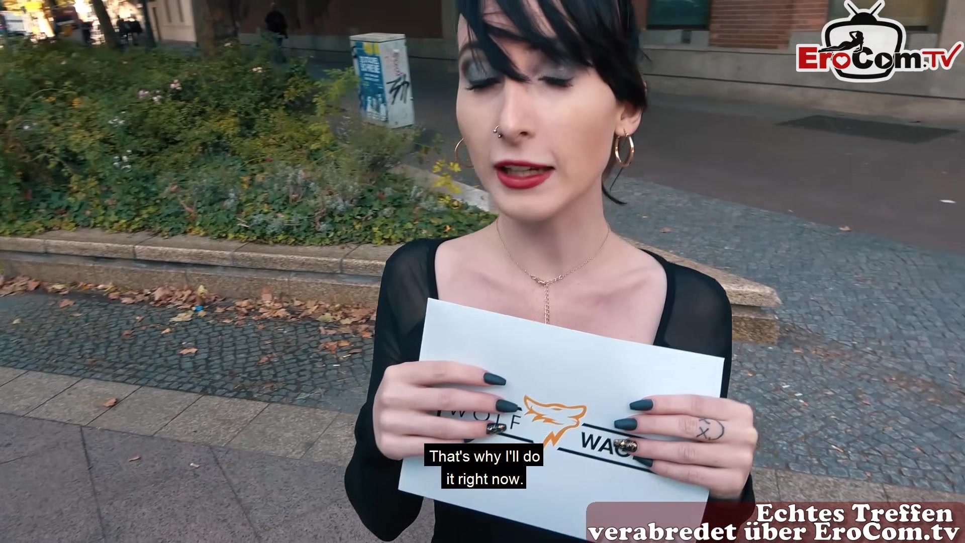 Skinny german punk teen 18+ make real Street Date and fuck