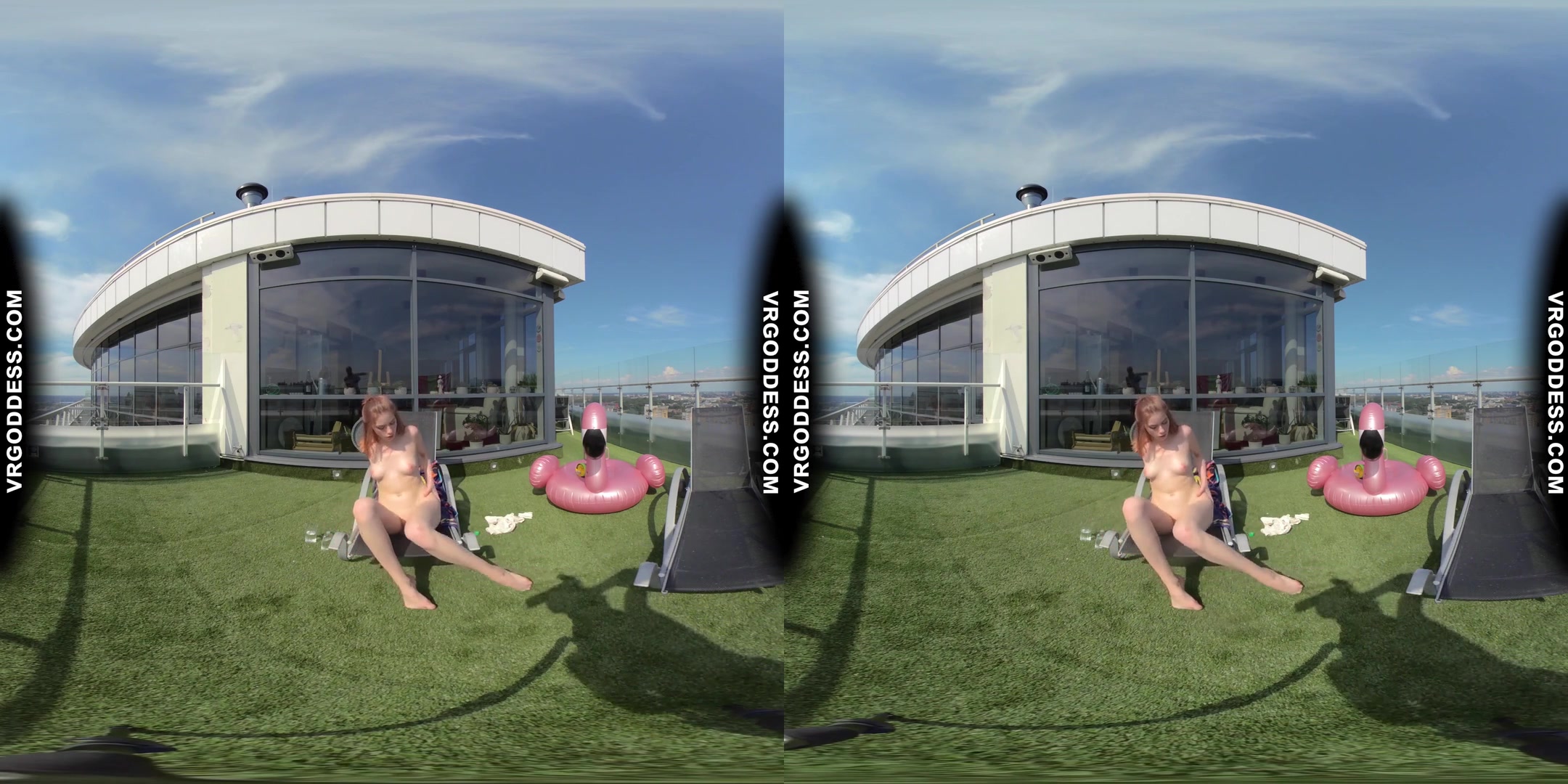 Summertime Naked Teen Sunbathing Babe Margarita Enjoying Herself In Bubbles In Sun