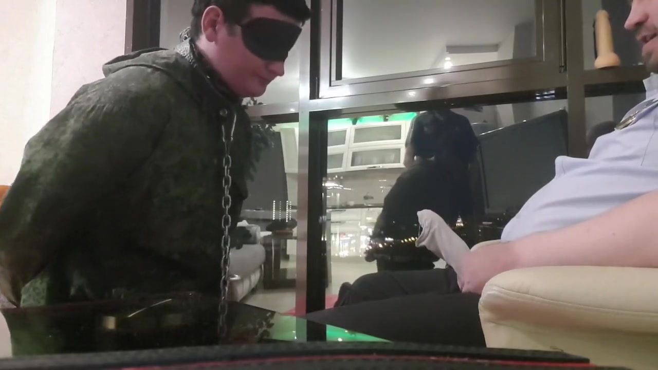 Crazy Hard Bdsm Threesome -young Military Slave And 2 Domins- Piss Slap Spank And Hard Mouth Fuck