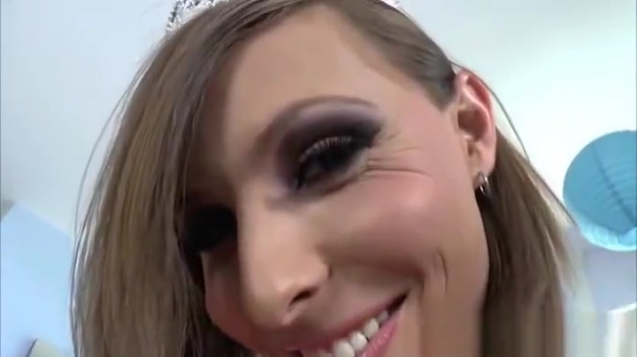 Slim and sexy shemale Sienna Grace anal fucked and facial