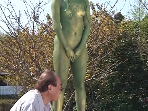 Cosplay Porn: Public Painted Statue Fuck 1